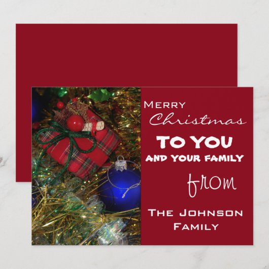 Weihnachtsgrüße Feiertagskarte (Vorne/Hinten)