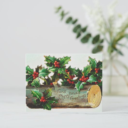 Weihnachtsgrüße Feiertagspostkarte (Stehend Vorderseite)