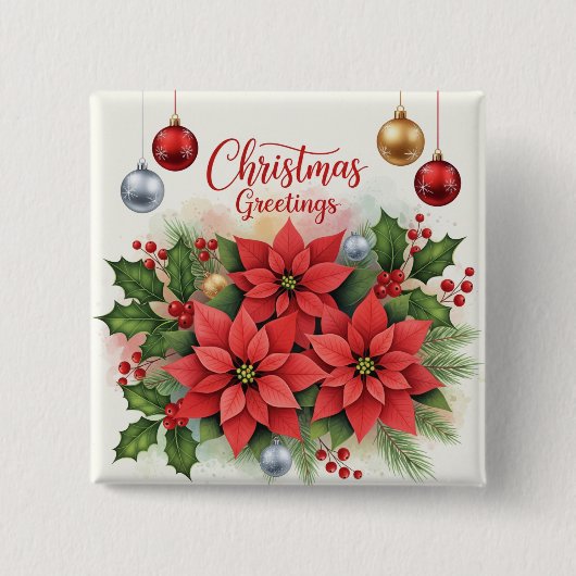 Weihnachtsgrüße, Festlich, Button (Vorderseite)