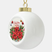 Weihnachtsgrüße, Festlich, Keramik Kugel-Ornament (Rechts)