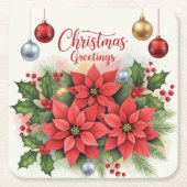 Weihnachtsgrüße, Festlich, Rechteckiger Pappuntersetzer (Vorderseite)