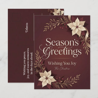 Weihnachtsgrüße Festliche Wünsche Rot Postkarte