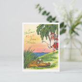 Weihnachtsgrüße Florida Golf Retro Postkarte (Stehend Vorderseite)