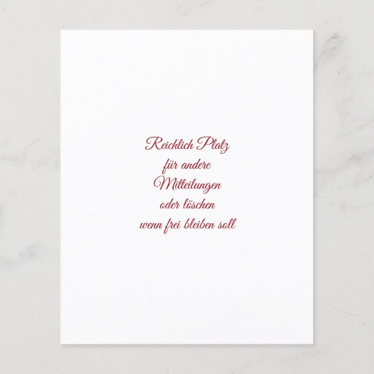 Weihnachtsgrüße Flyer (Hinten)