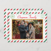 Weihnachtsgrüße Foto Glitzer Air Mail Postkarte (Vorne/Hinten)