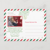 Weihnachtsgrüße Foto Glitzer Air Mail Postkarte (Rückseite)