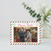 Weihnachtsgrüße Foto Glitzer Air Mail Postkarte (Stehend Vorderseite)