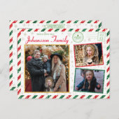 Weihnachtsgrüße Foto Glitzer Air Mail Postkarte (Vorne/Hinten)