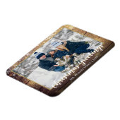 Weihnachtsgrüße Foto Rustikales Land Holz Magnet (Linke Seite)