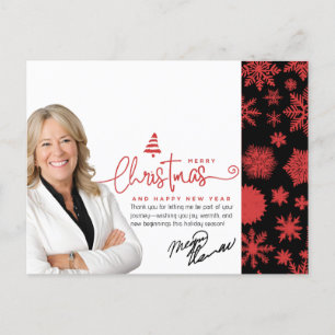Weihnachtsgrüße, Foto und Botschaft von Realtor Feiertagspostkarte