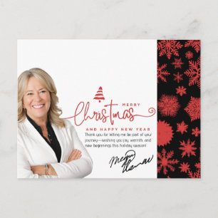 Weihnachtsgrüße, Foto und Botschaft von Realtor Feiertagspostkarte