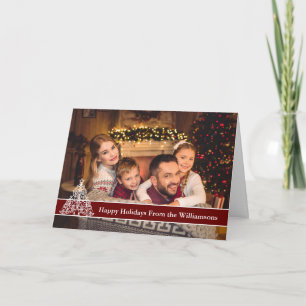 Weihnachtsgrüße Foto Weiße Umrandung Weihnachtsbau Feiertagskarte