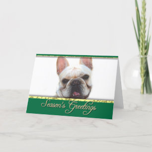 Weihnachtsgrüße Französische Bulldogge Grußkarte Feiertagskarte