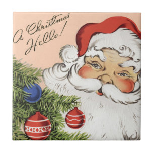 Weihnachtsgrüße! Fröhlicher Weihnachtsmann Fliese