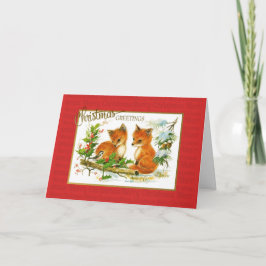 Weihnachtsgrüße Füchse Vintage Reproduktion Karte