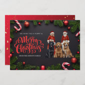 Weihnachtsgrüße für Hundefreunde Feiertagskarte (Vorne/Hinten)