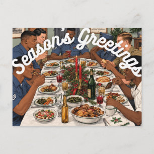 Weihnachtsgrüße für Militärangehörige auf Postkart Feiertagspostkarte