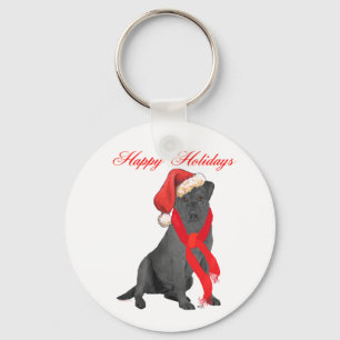 Weihnachtsgrüße für schwarze Labrador Retriever Schlüsselanhänger