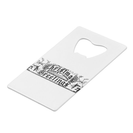 Weihnachtsgrüße Geldbeutel Flaschenöffner (Vorderseite Schrägansicht)