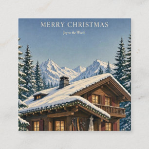 Weihnachtsgrüße Gemütliches Alpenchalets Schneerei Begleitkarte