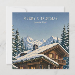 Weihnachtsgrüße Gemütliches Alpenchalets Schneerei Einladung