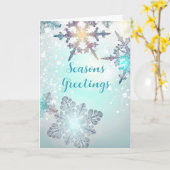 Weihnachtsgrüße Geschäft Eisblau Schneeglöckchen Karte (Gelbe Blume)
