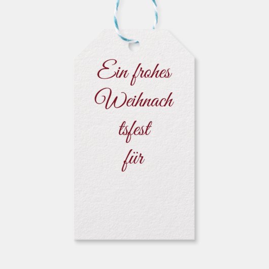 Weihnachtsgrüße Geschenkanhänger (Rückseite)