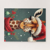 Weihnachtsgrüße Giraffe Puzzle (Horizontal)