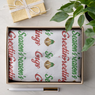 Weihnachtsgrüße Glocken Weihnachten rot grün Schri Seidenpapier