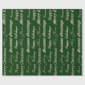 Weihnachtsgrüße (Gold) Geschenkpapier (Flach)