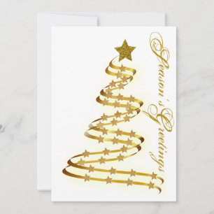 Weihnachtsgrüße Goldener Baum Sterne Abstrakte Umr Feiertagskarte