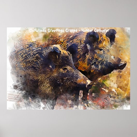 Weihnachtsgrüße Grandpa Hunter Gatherer Poster (Vorne)