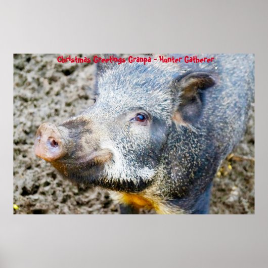 Weihnachtsgrüße Grandpa Hunter Gatherer Poster (Vorne)