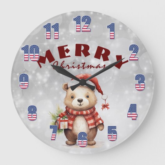 Weihnachtsgrüße Große Wanduhr (Vorderseite)