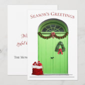 Weihnachtsgrüße Grüne Tür Vorlage (Vorne/Hinten)