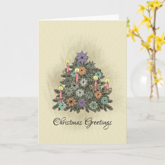 Weihnachtsgrüße - Grußkarte Karte (Gelbe Blume)