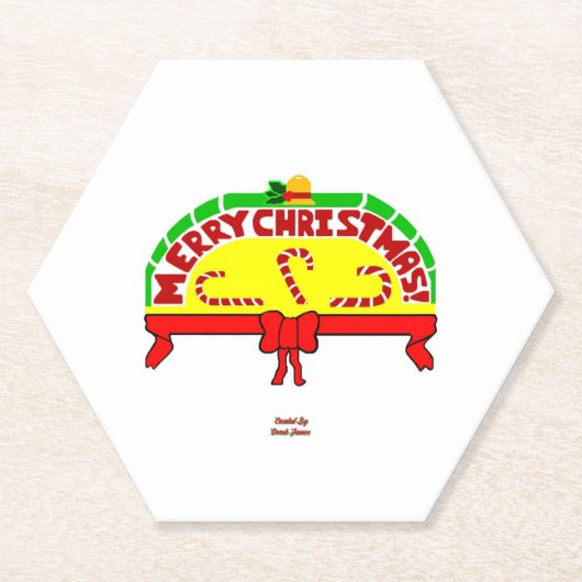 Weihnachtsgrüße Hexagon Paper Untersetzer (Vorderseite)