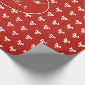 Weihnachtsgrüße Ho Ho Ho Rot und Weiß Geschenkpapier (Ecke)