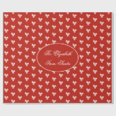 Weihnachtsgrüße Ho Ho Ho Rot und Weiß Geschenkpapier (Flach)