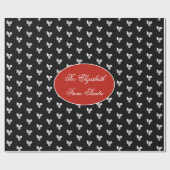 Weihnachtsgrüße Ho Ho Schwarz und Weiß Geschenkpapier (Flach)