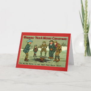 Weihnachtsgrüße - hoffen dich bald wiederzusehen, karte