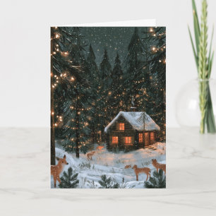 Weihnachtsgrüße im Wald Karte
