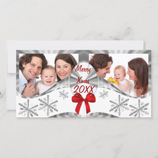 Weihnachtsgrüße in Familienfoto Feiertagskarte