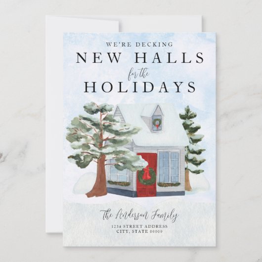 Weihnachtsgrüße in neuen Hallen Foto Feiertagskarte (Vorderseite)