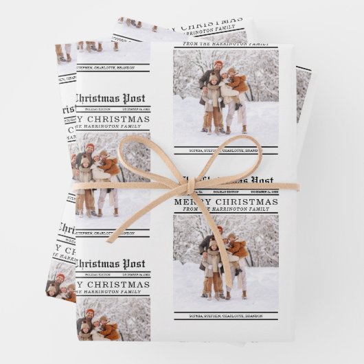 Weihnachtsgrüße in Zeitung Geschenkpapier Set (Beispiel)