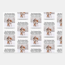 Weihnachtsgrüße in Zeitung Geschenkpapier Set