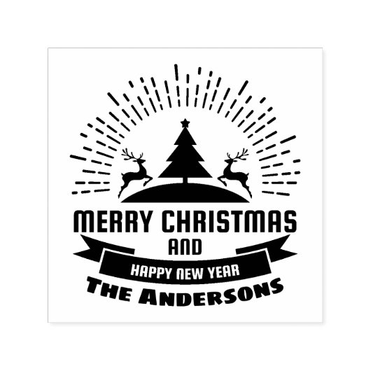Weihnachtsgrüße individuelle Name Permastempel (Design)
