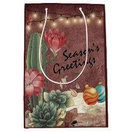 Weihnachtsgrüße Kakteen und Sukkulente Weihnachten Mittlere Geschenktüte