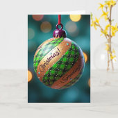 Weihnachtsgrüße Karo-Ornament Karte (Gelbe Blume)