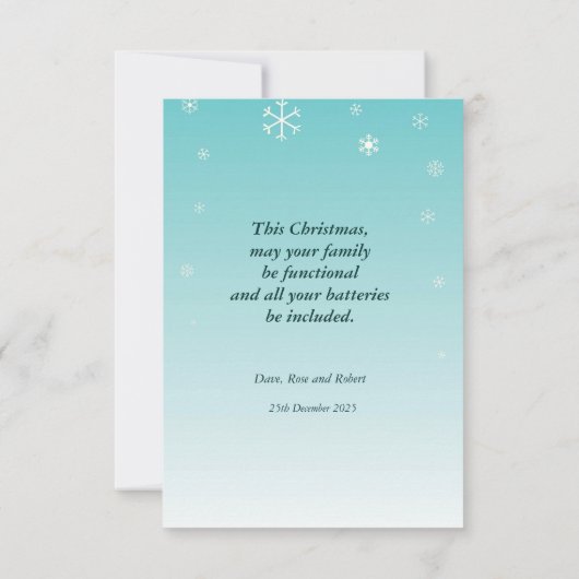 Weihnachtsgrüße. Karte (Rückseite)